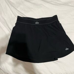 ALO Yoga Black Match Point Tennis Skirt